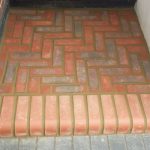 New brick step with herringbone brickwork in Middlesex