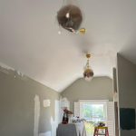 decorating preparation for living room with painted walls