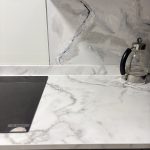 Hand-painted kitchen splashback finished to complement the refurbished kitchen
