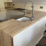 Kitchen worktop sanded through grades ready for re-oiling in Twickenham