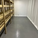 Inside new sailing room with shelving and hanging rails