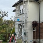 Exterior decorating in Teddington using our access tower